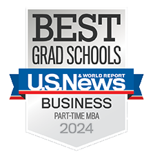 Badge from US News and World Report- Awarded Best Grad School for Business Part-Time MBA 2023-2024