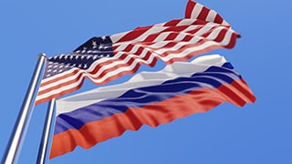 American and Russian Flags
