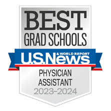 Image of the US News and World Report Badge that says Best Grad Schools- Physician Assistant 2023-2024