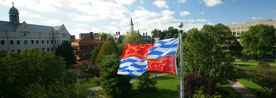 Seton Hall University Campus with Flag