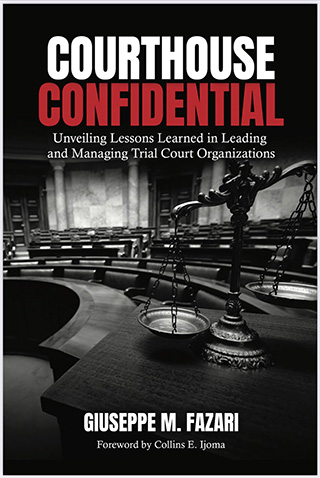 A photo of Professor Fazari's book, Courthouse Confidential