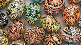 Photo of Slavic Easter Eggs. Pysanky in Ukrainian; pisanki in Polish.