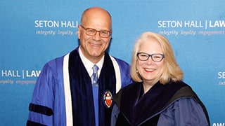 Alumnus Kevin H. Marino, Esq. ’84 of Marino, Tortorella & Boyle, P.C. with Kathleen M. Boozang, Dean and Professor of Law, Seton Hall University School of Law