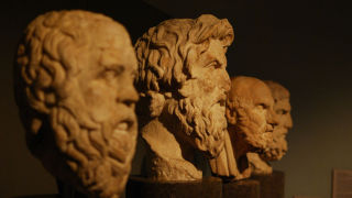 Photo of sculptures of philosophers