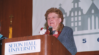 Sister Rose Thering at podium