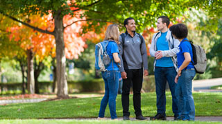 Seton Hall Students on Campus in the Fall