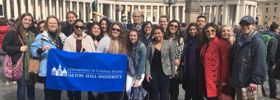 A photo of a group of students in Rome, Italy.