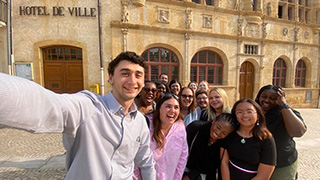 A group of study abroad students in France